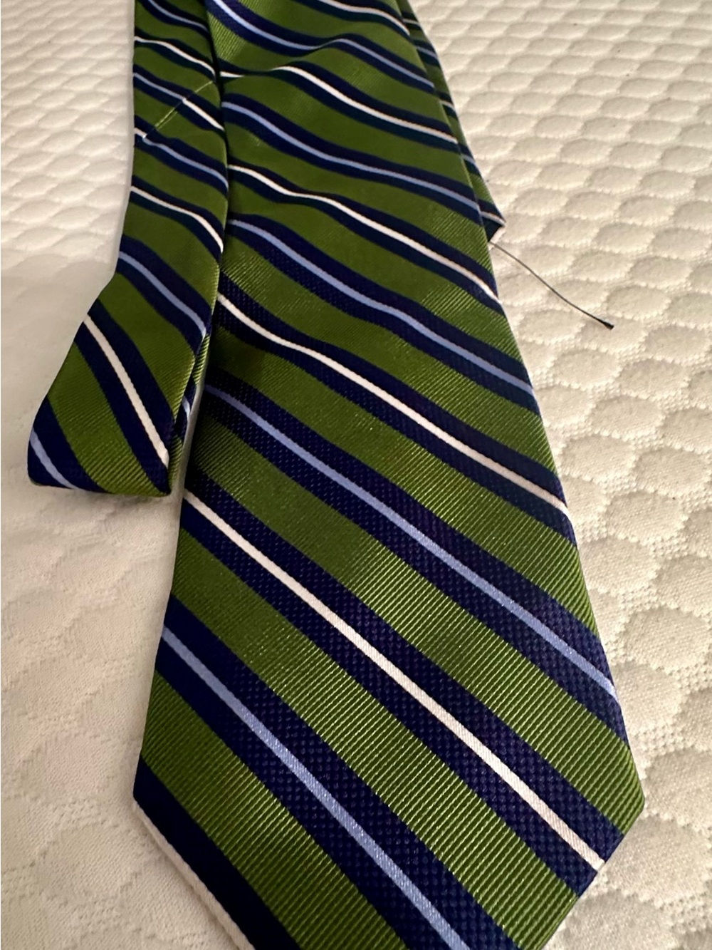 Striped Green and Blue Men's Tie